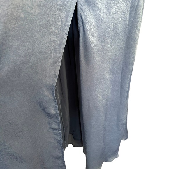 SOLD Lulus Constantine Slate Blue Satin Maxi Dress Gown Old Hollywood Medium - Picture 7 of 11